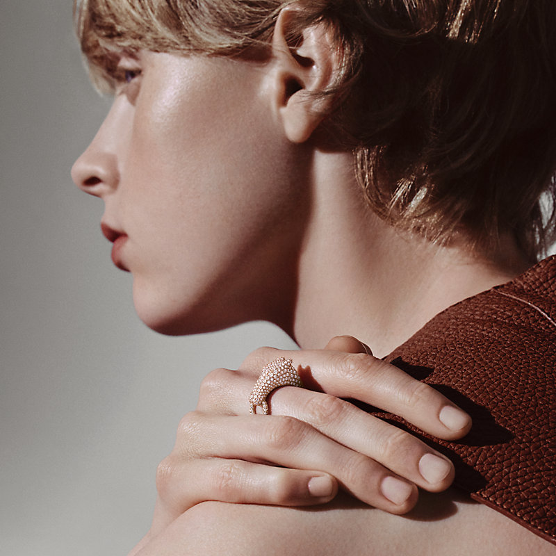 Galop Hermès ring, small model - Rose gold | Hermès Macau SAR